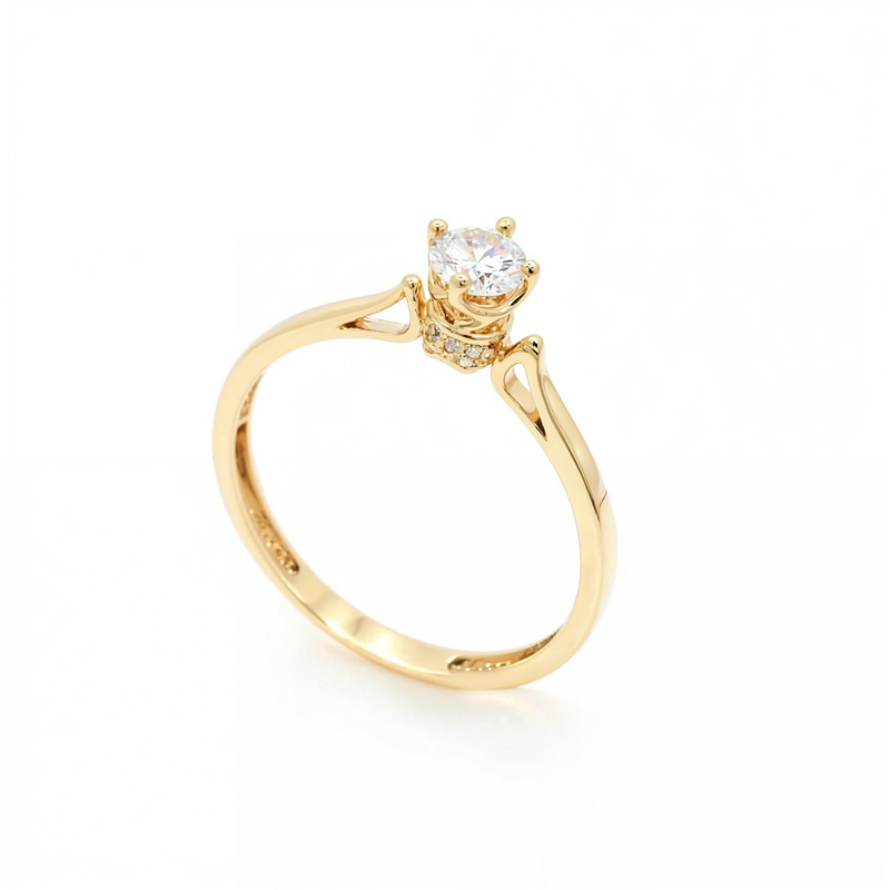 Luz Serena – Anel Solitário em Ouro 18k