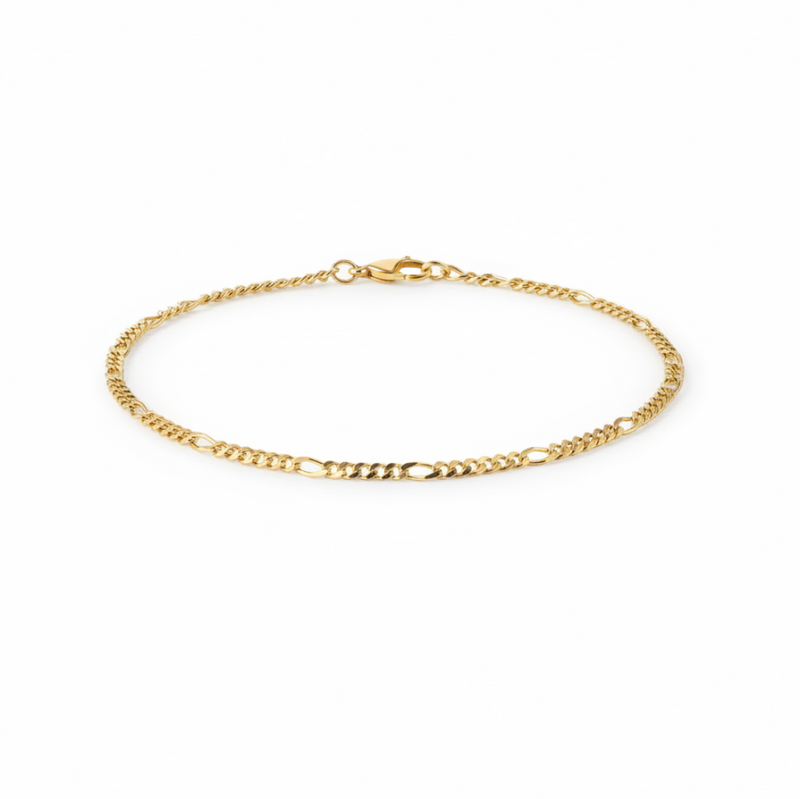 Colar "Aurora Elegante" em Ouro 18K com Elo Figaro e Elo Grumet