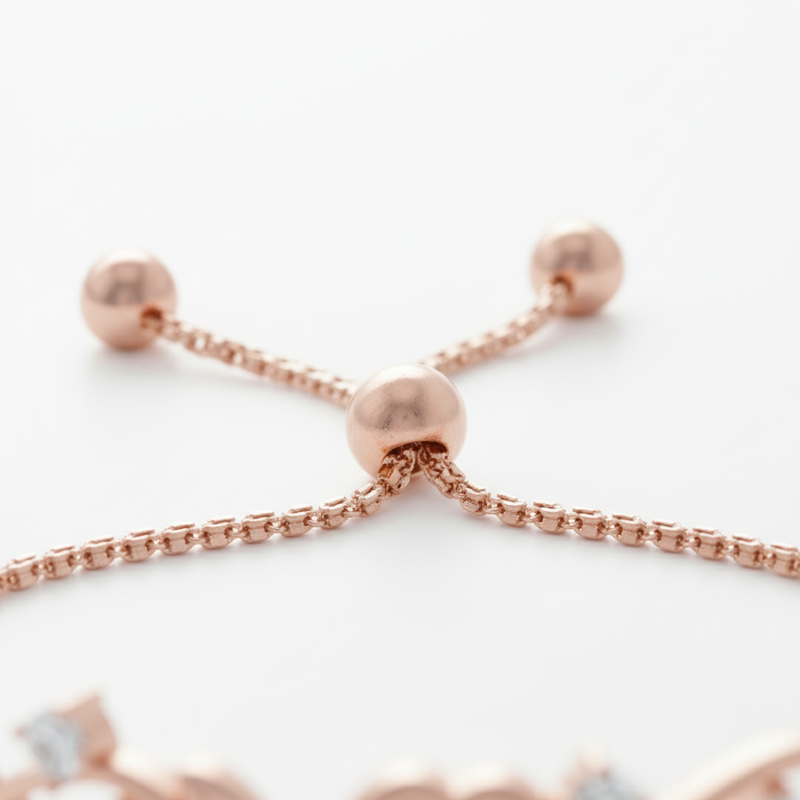 Pulseira Jardim Encantado Branca de Neve em Ouro Rosé 18k