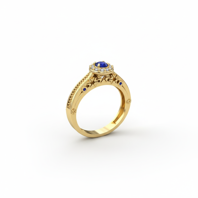 Anel de Formatura Agronomia em Ouro 18K com Zircônias – Coleção Raízes do Campo