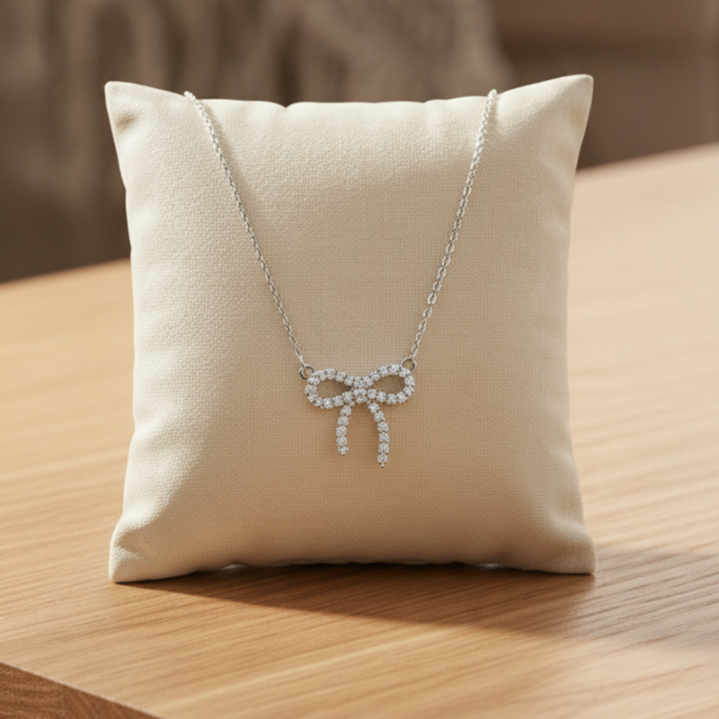 Colar Laço de Luz em Prata 925 com Corrente Veneziana e Fecho Bóia