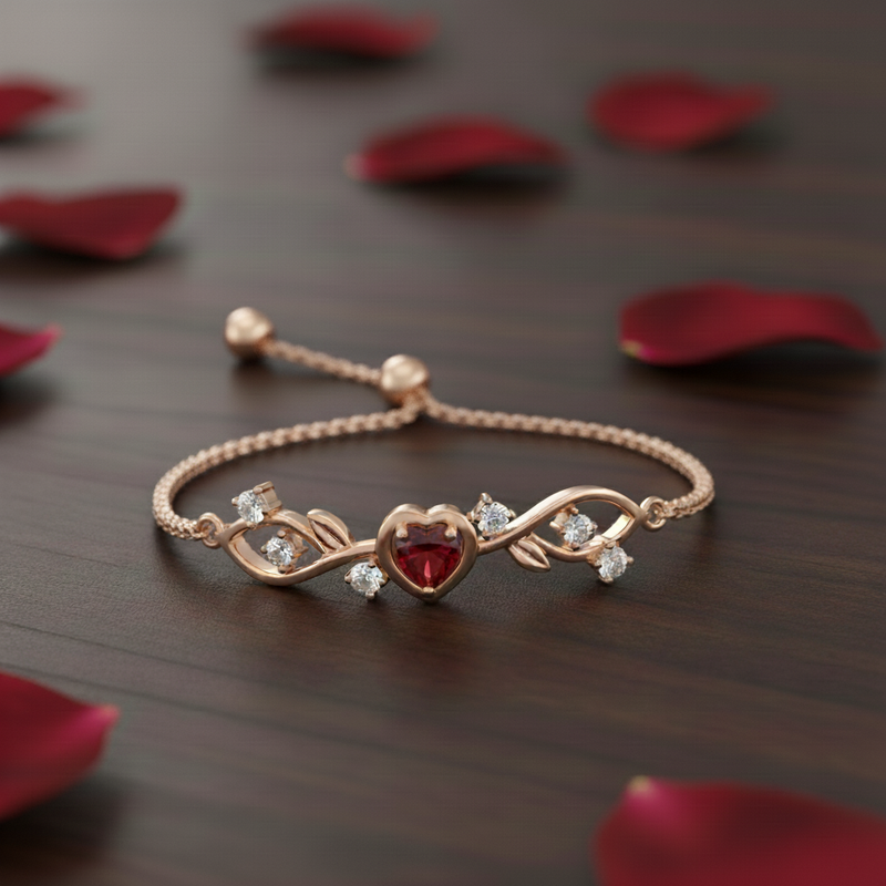 Pulseira Jardim Encantado Branca de Neve em Ouro Rosé 18k