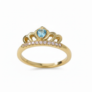 Anel Princesa da Torre – Joia Inspirada em Rapunzel, em Ouro 18k e Zirconia Azul