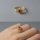 Anel Rosa Encantada Bella e a Fera em Ouro 18k